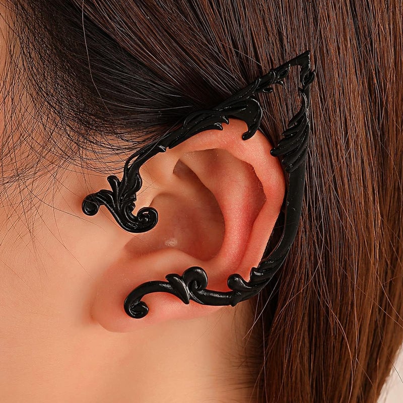 CSIYANJRY99 Elf Ear Cuffs for Women Butterfly Earrings Fairy Ears Goth Punk Ear Cuffs Halloween Accessorie Gothic Punk Jewelry Wrap Droping Earrings - Image 2